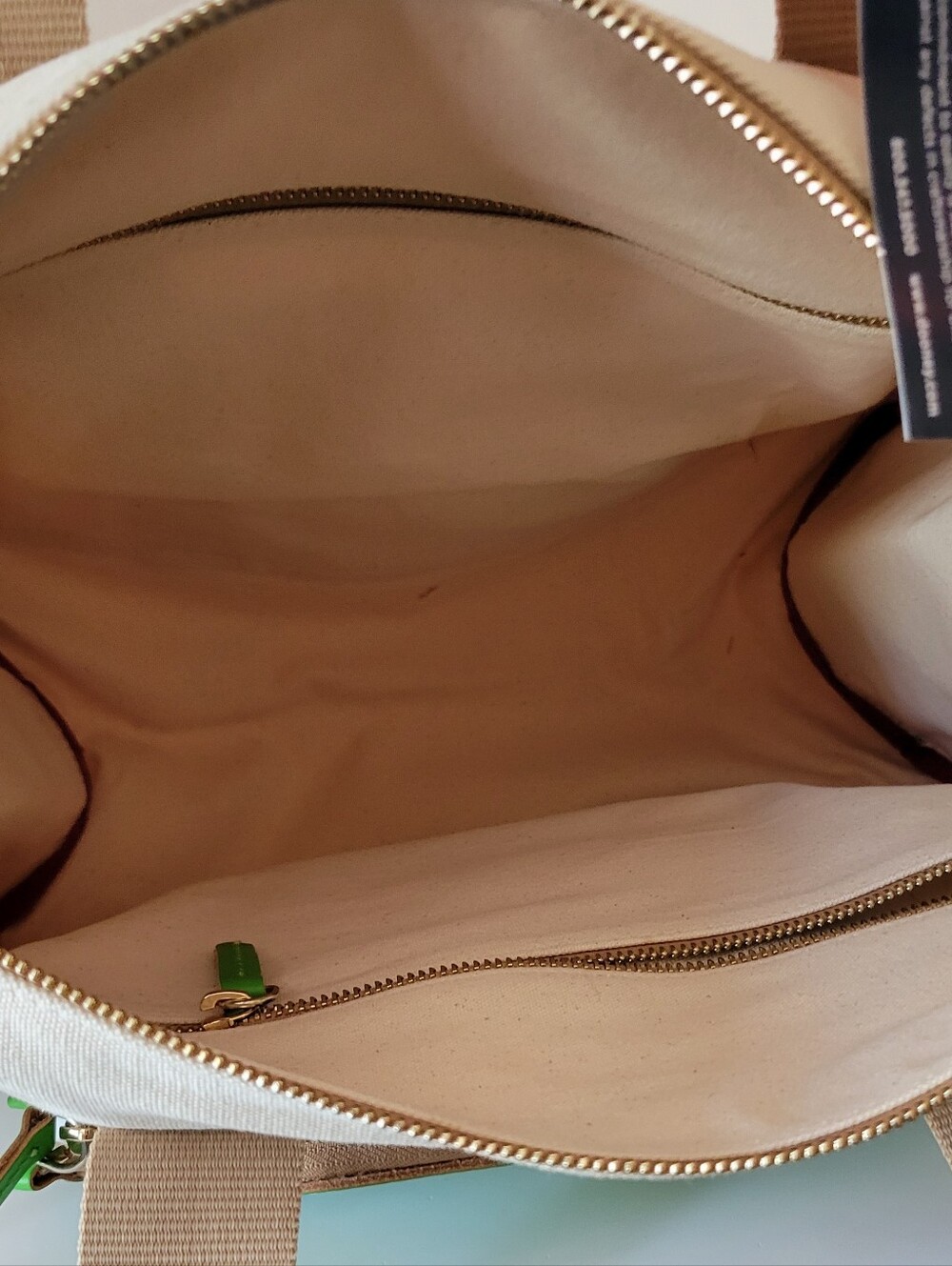 Dooney & Burkey Canvas Tennis Duffel Bag with Lime Green Paddle Pocket,gym, - Picture 10 of 10